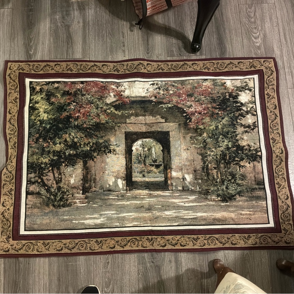 Flowered Doorway wall tapestry by artist Cyrus Afsary